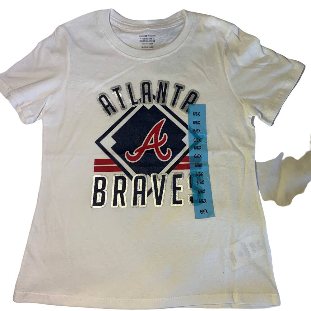 Genuine Merchandise Boys Atlanta Braves White T-Shirt 10-12